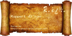 Ruppert Áron névjegykártya